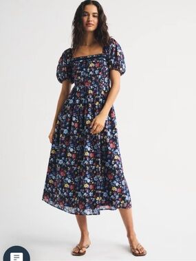 A&F Emerson Puff Sleeve Midi Dress